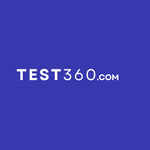 Logo for Test360.com of the Ubbi domain name portfolio